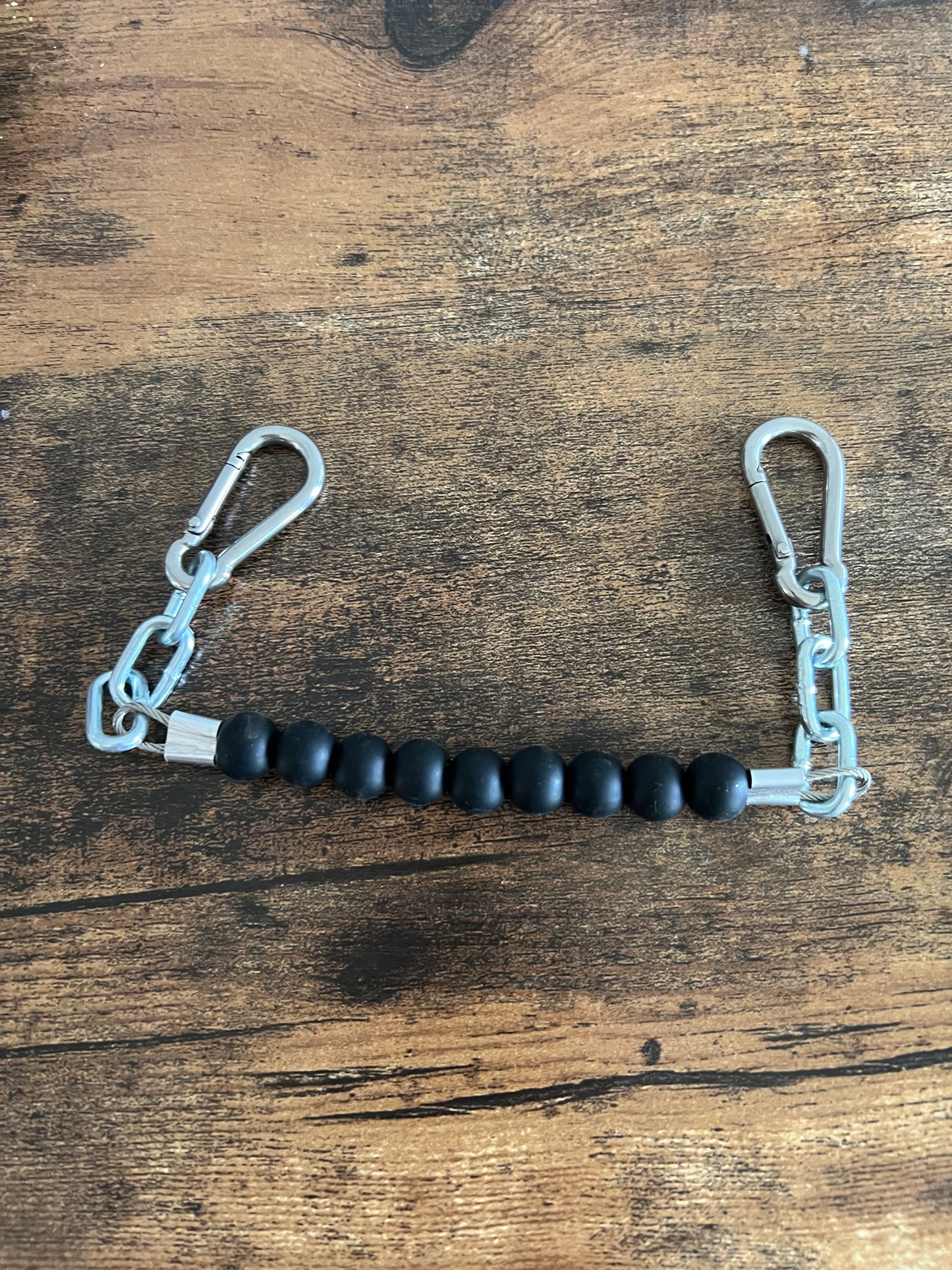 Beaded Silicone Curb Strap with Chain