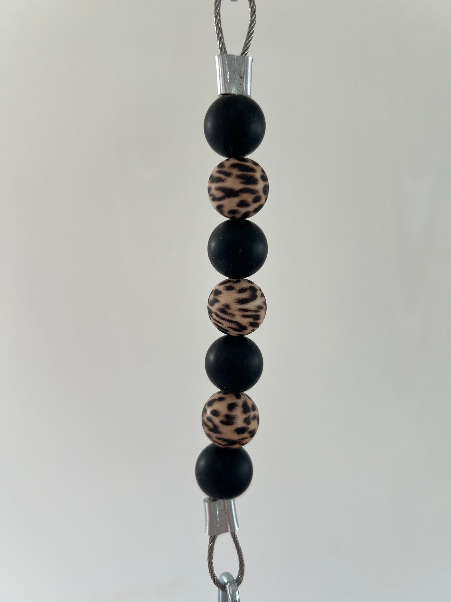 Beaded Silicone Curb Strap with Chain