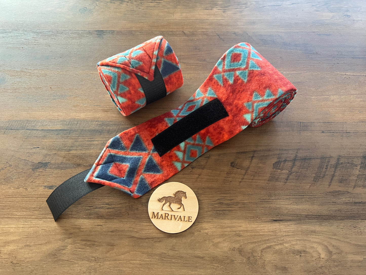 Lot de 2 polos pour chevaux - Aztèque orange brûlé