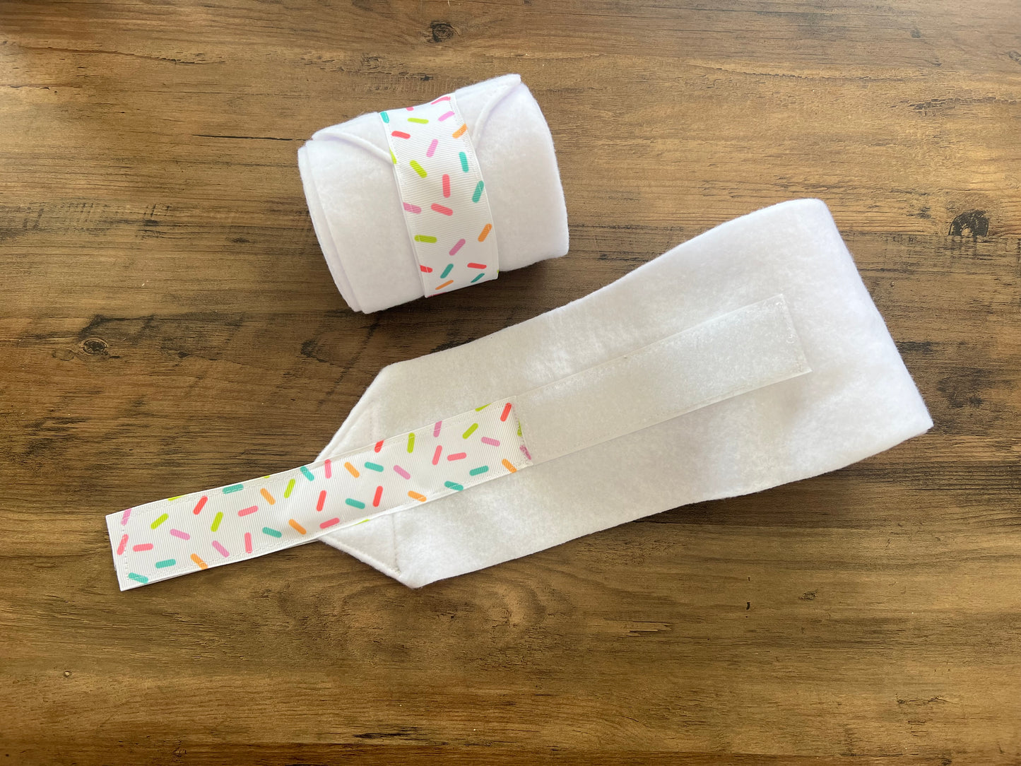 Lot de 2 polos pour chevaux - Blanc avec confetti