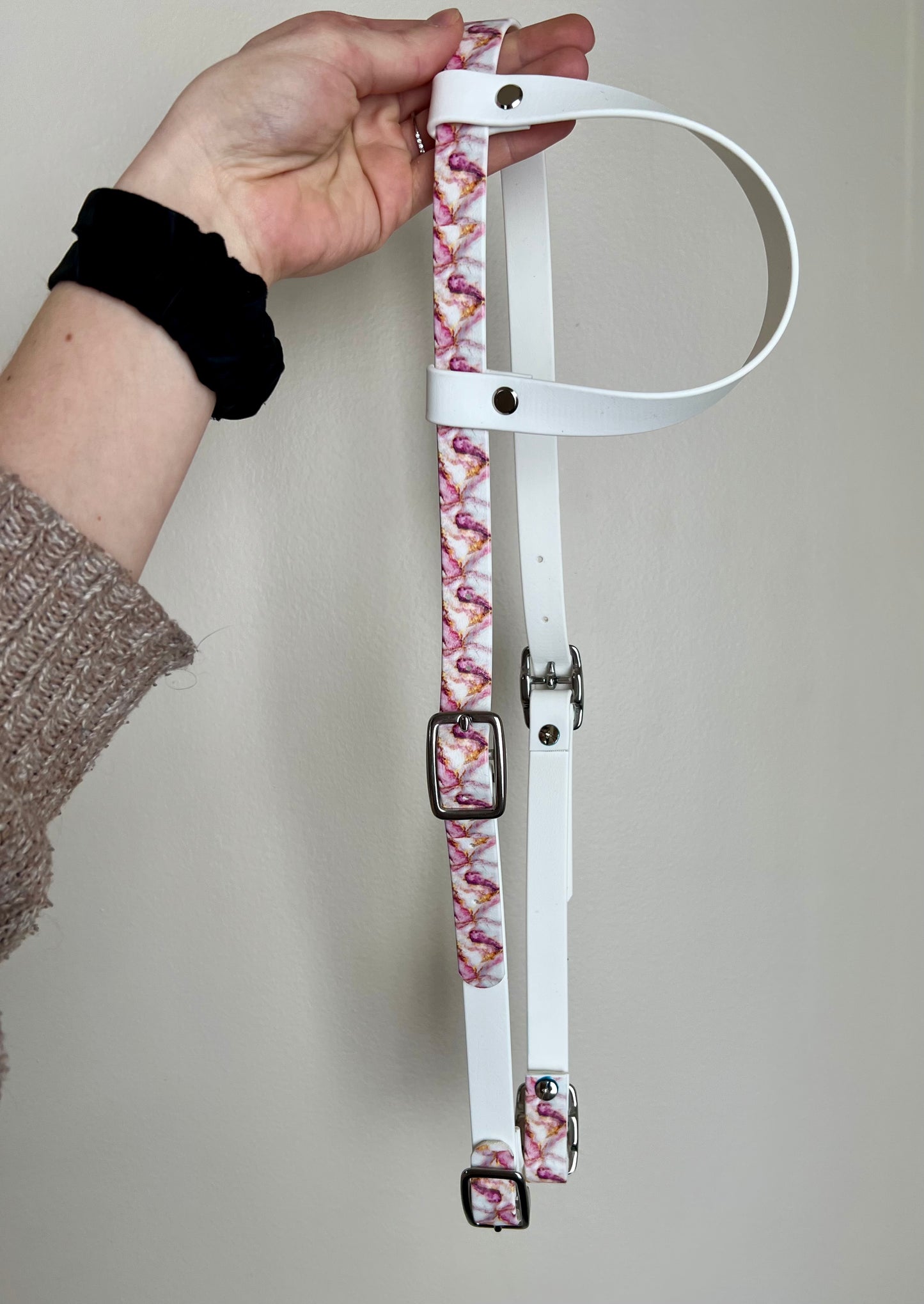 One-Ear Printed Biothane Headstall – Cob to Full Size - IN STOCK