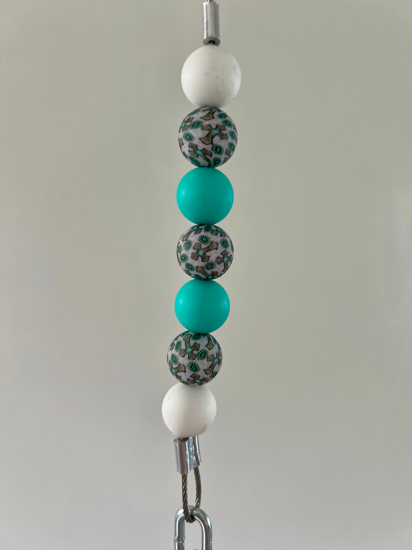 Beaded Silicone Curb Strap with Chain