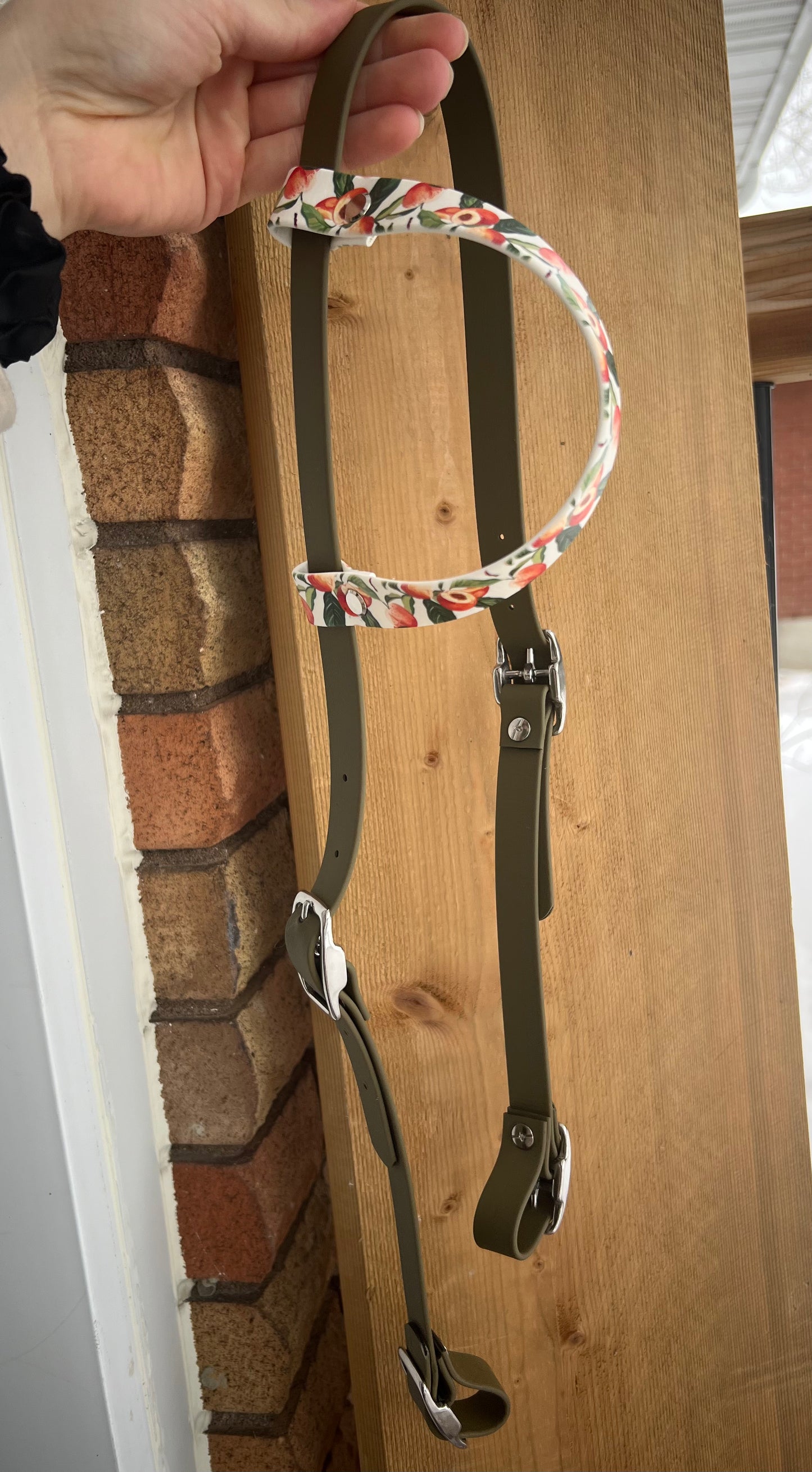 One-Ear Printed BioThane Headstall – Cob to Full Size - IN STOCK