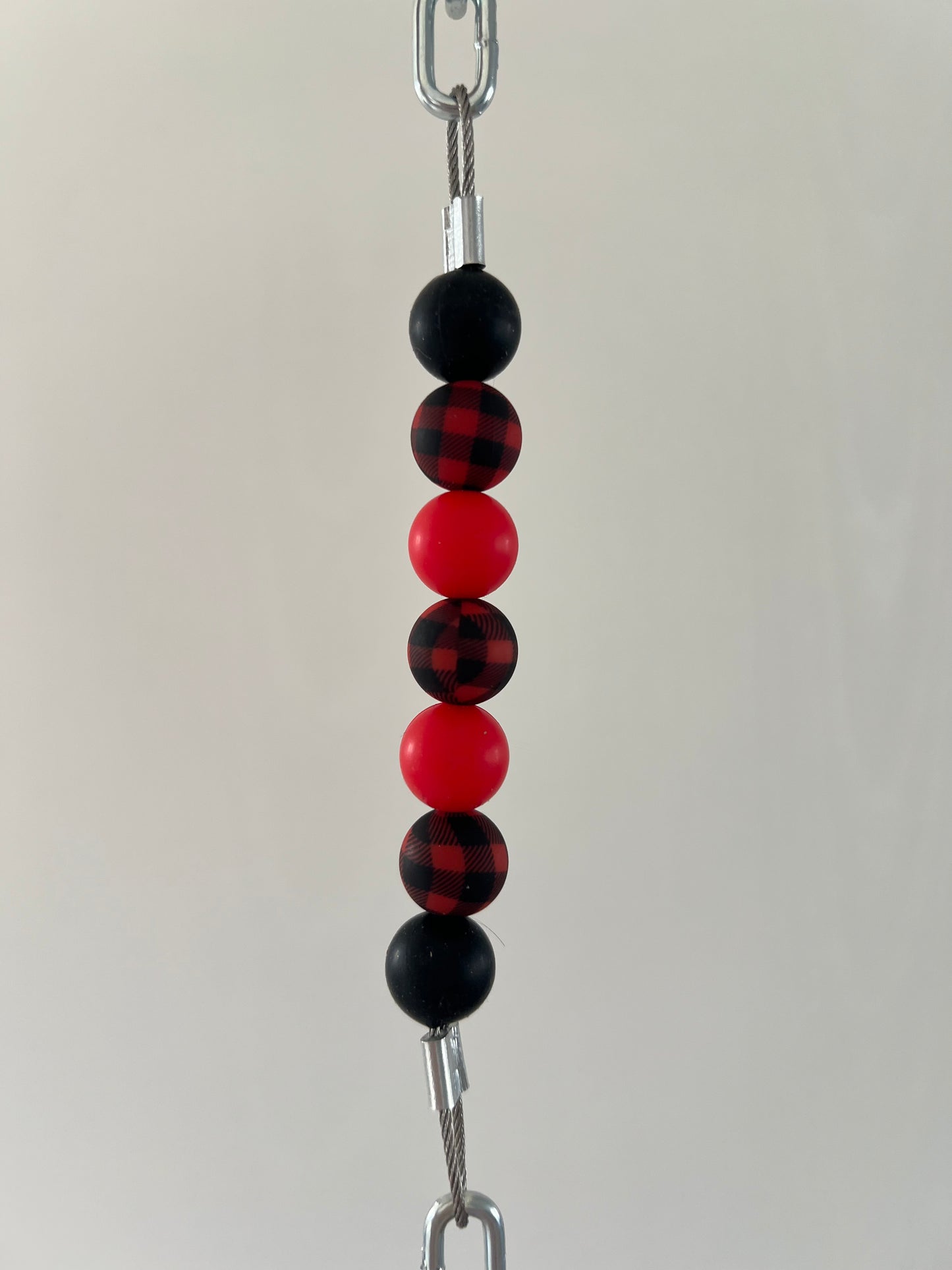 Beaded Silicone Curb Strap with Chain
