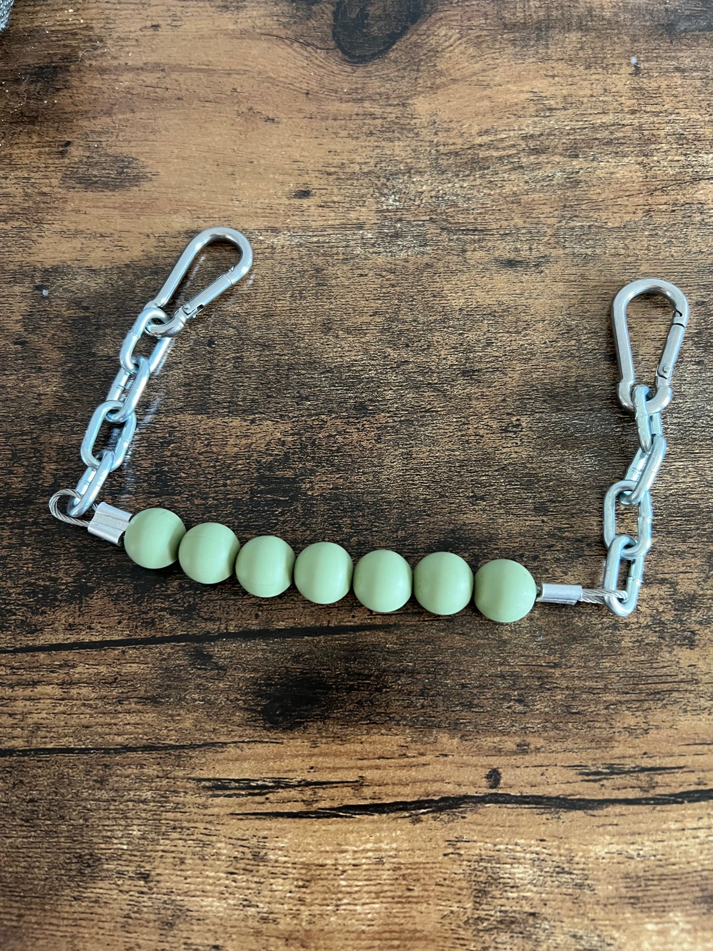 Beaded Silicone Curb Strap with Chain