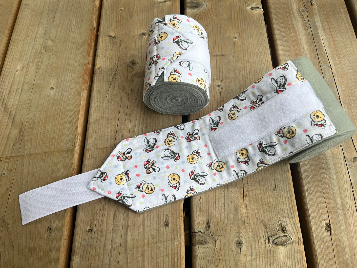 Set of 2 Horse Polo Wraps - Gray with Disney Holiday