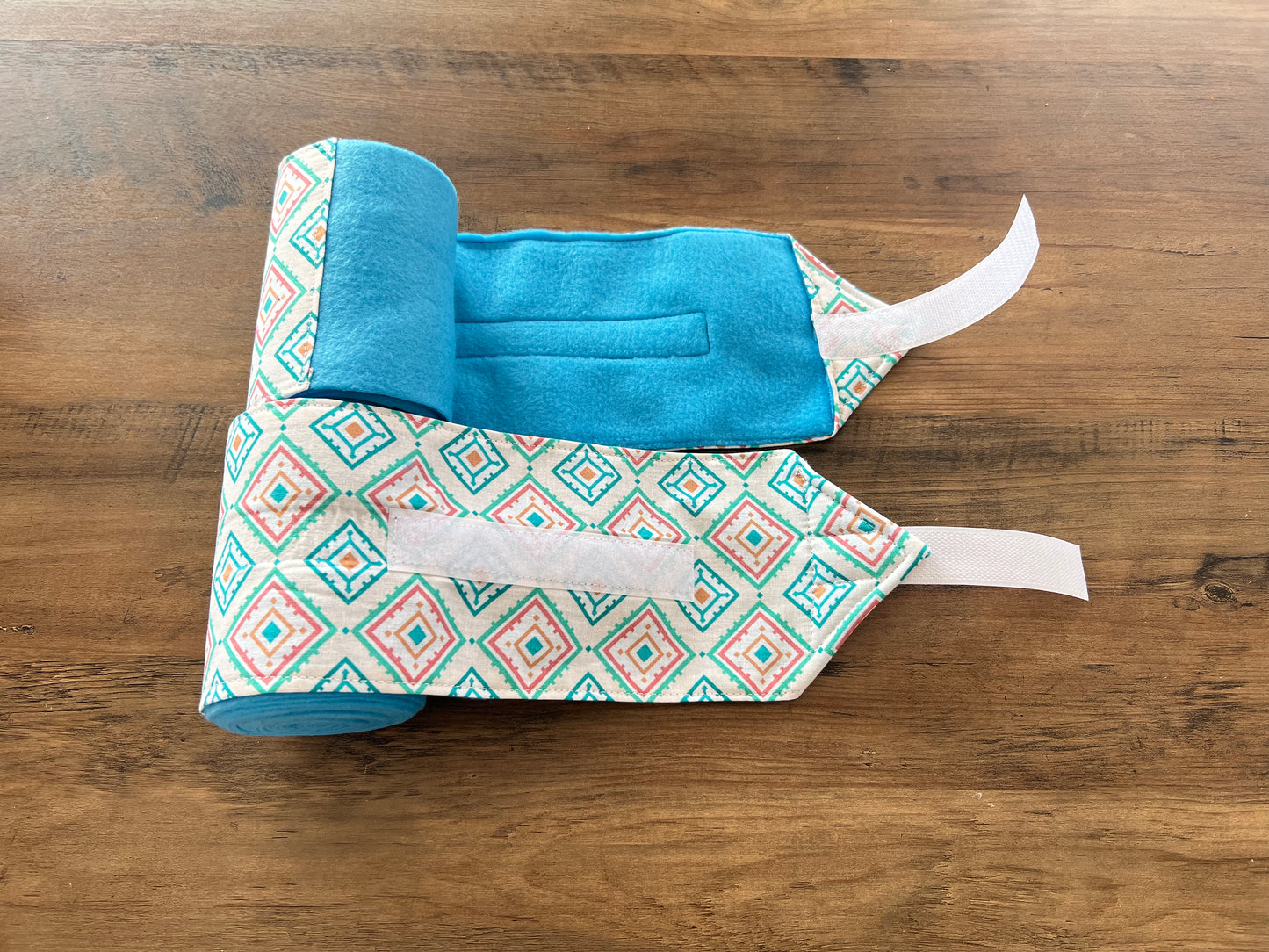 Lot de 2 polos pour chevaux - Bleu avec chevrons