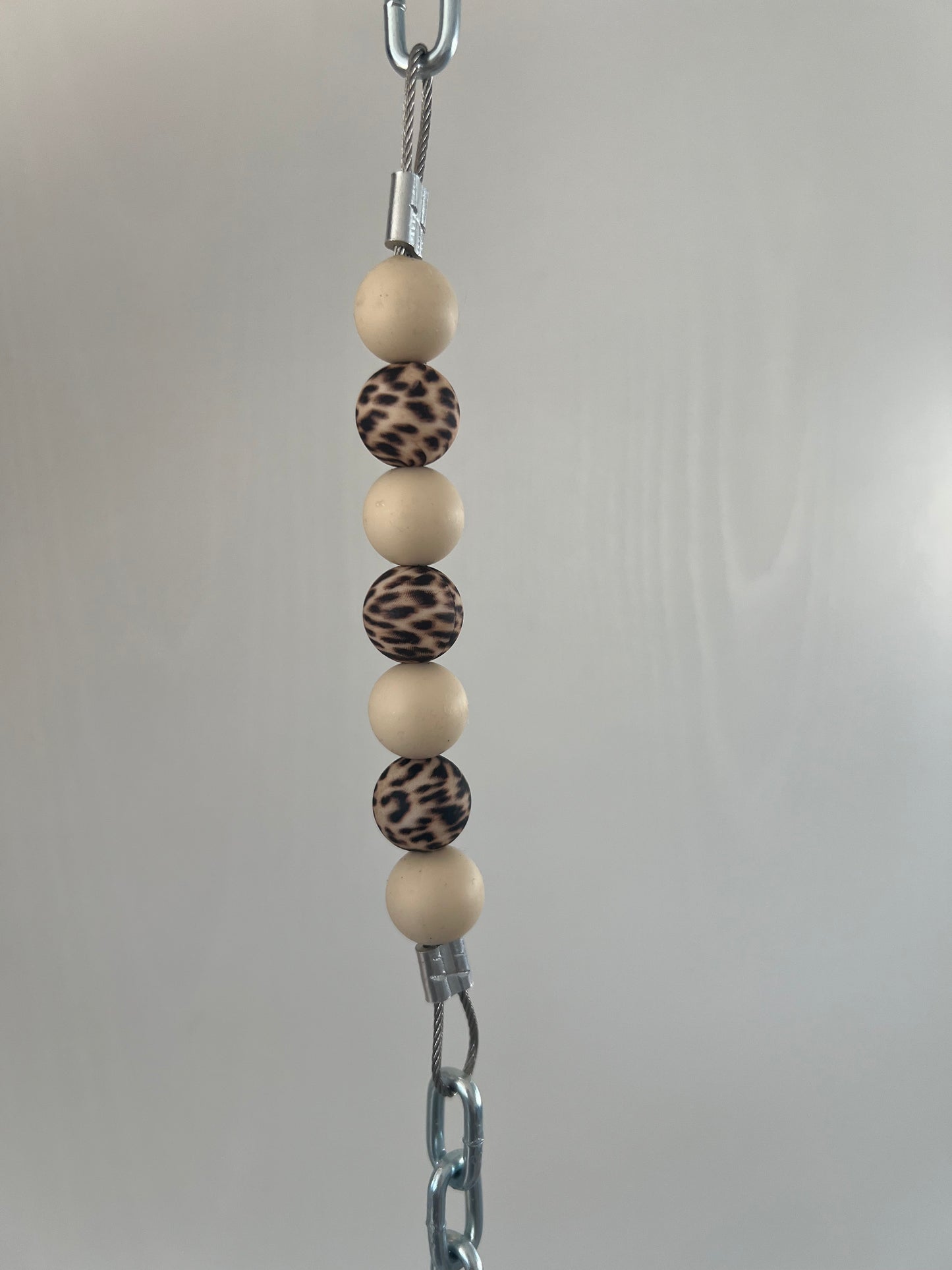 Beaded Silicone Curb Strap with Chain