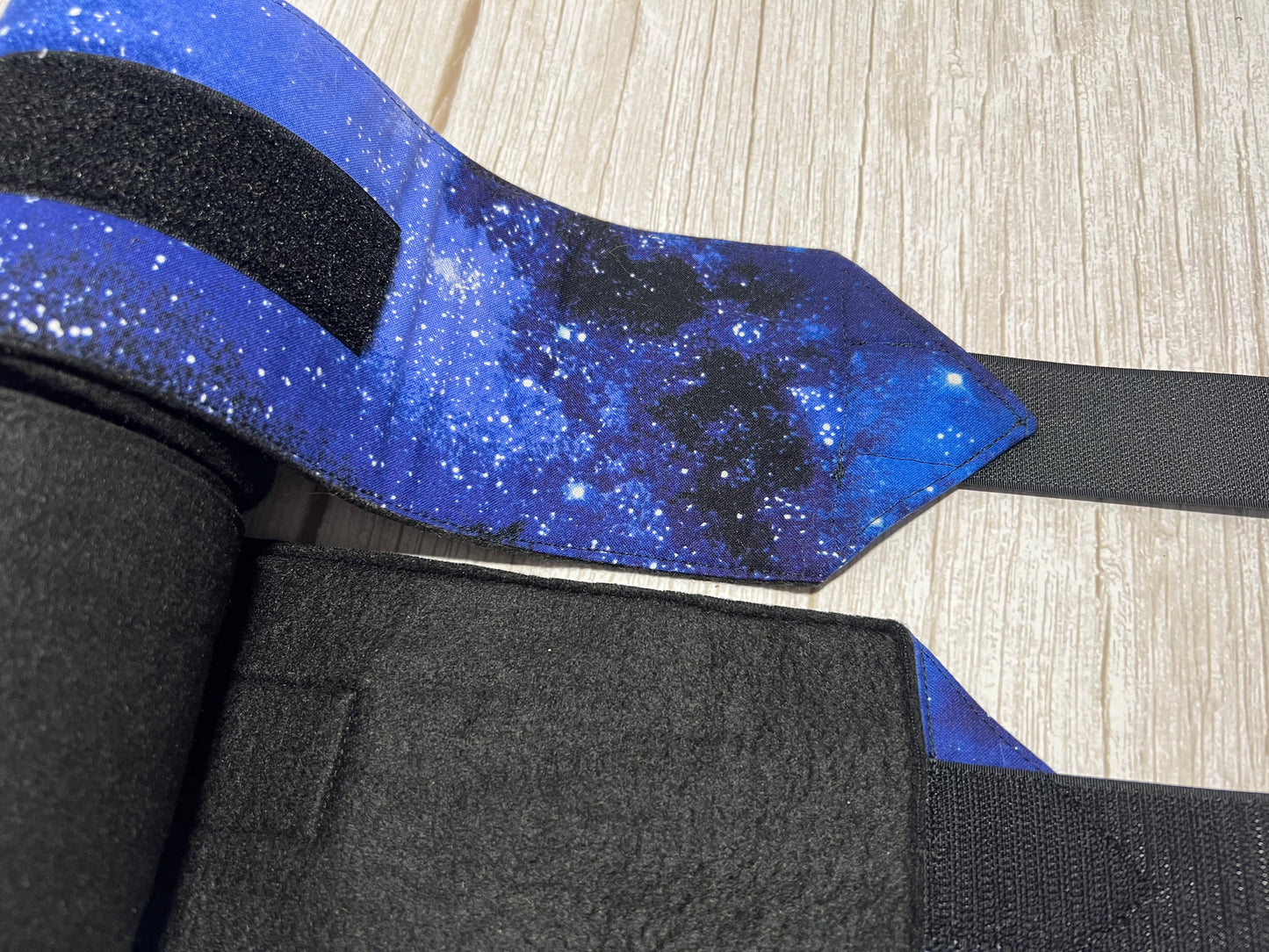 Set of 2 Horse Polo Wraps - Black with Blue Galaxy