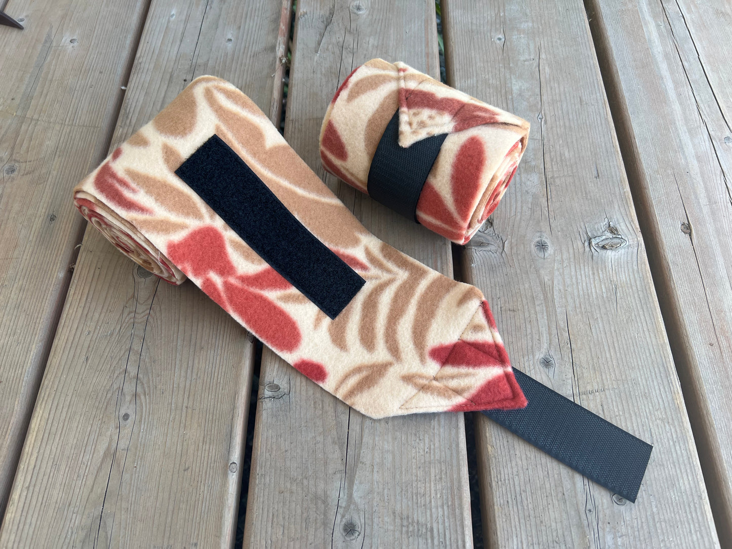 Set of 2 Horse Polo Wraps - Earth Tone Botanical