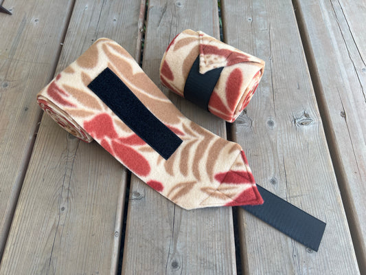 Set of 2 Horse Polo Wraps - Earth Tone Botanical