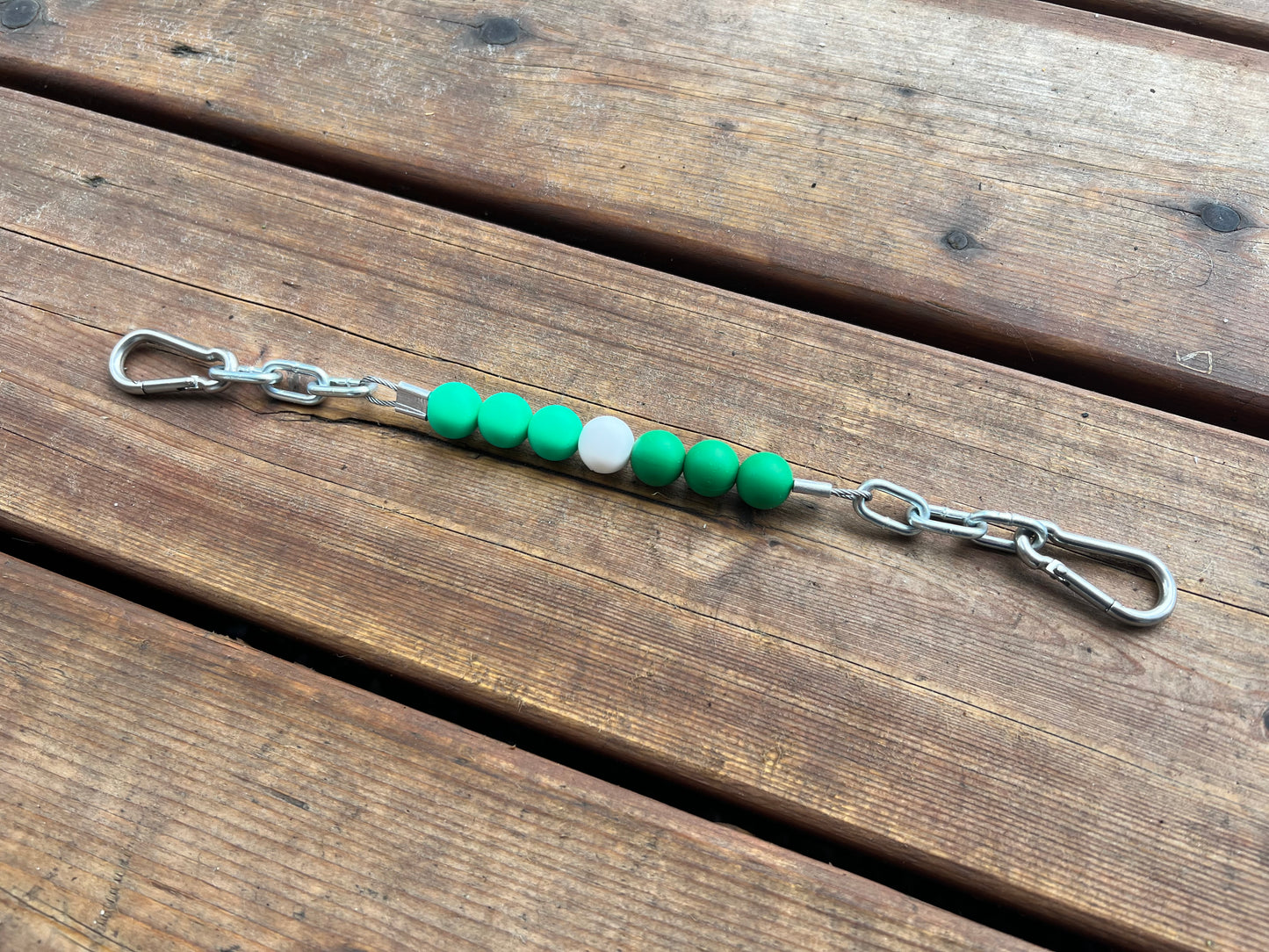 Gourmette en billes de silicone avec chaîne 