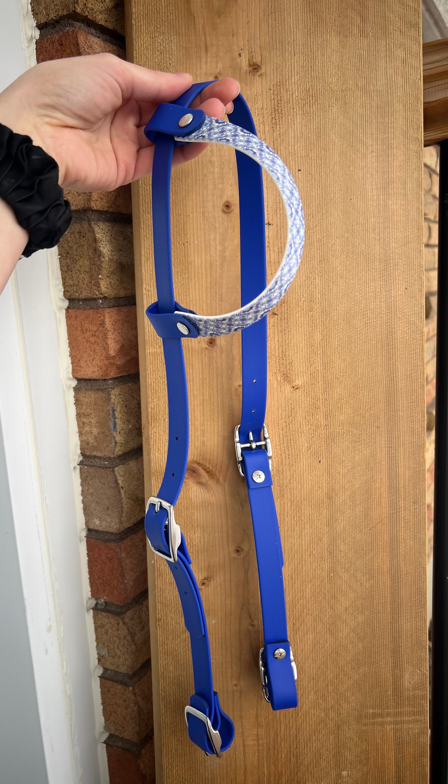 One-Ear Printed BioThane Headstall – Cob to Full Size - IN STOCK