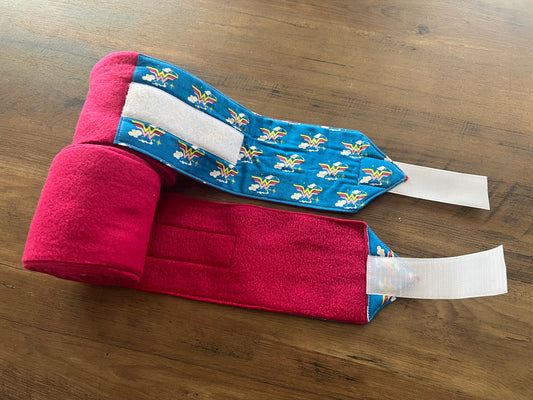 Lot de 2 polos pour chevaux - Rose framboise avec Wonder Woman