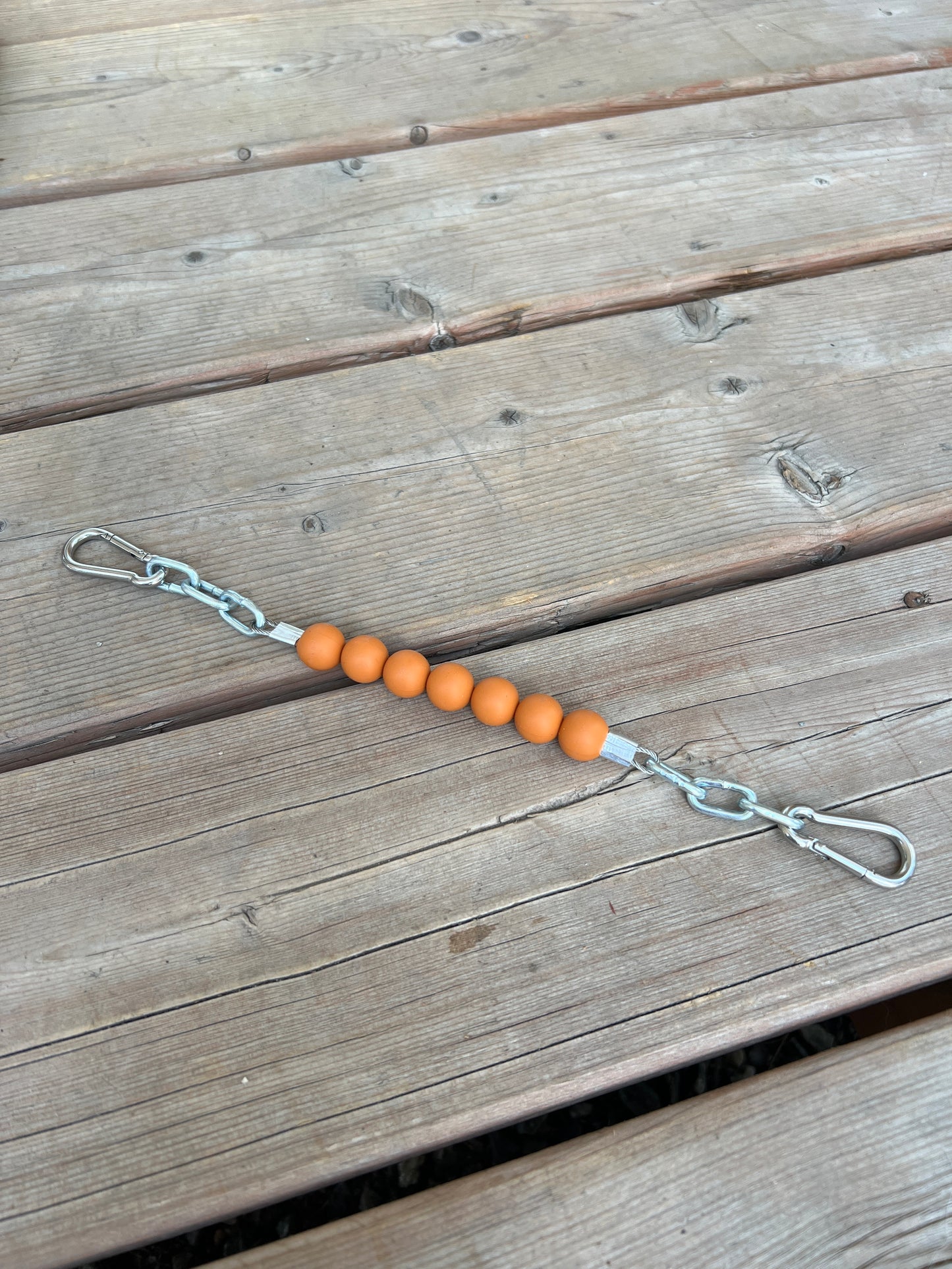 Beaded Silicone Curb Strap with Chain