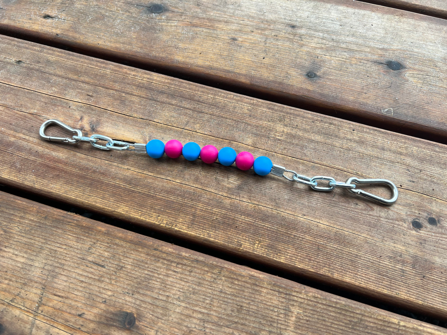 Gourmette en billes de silicone avec chaîne 