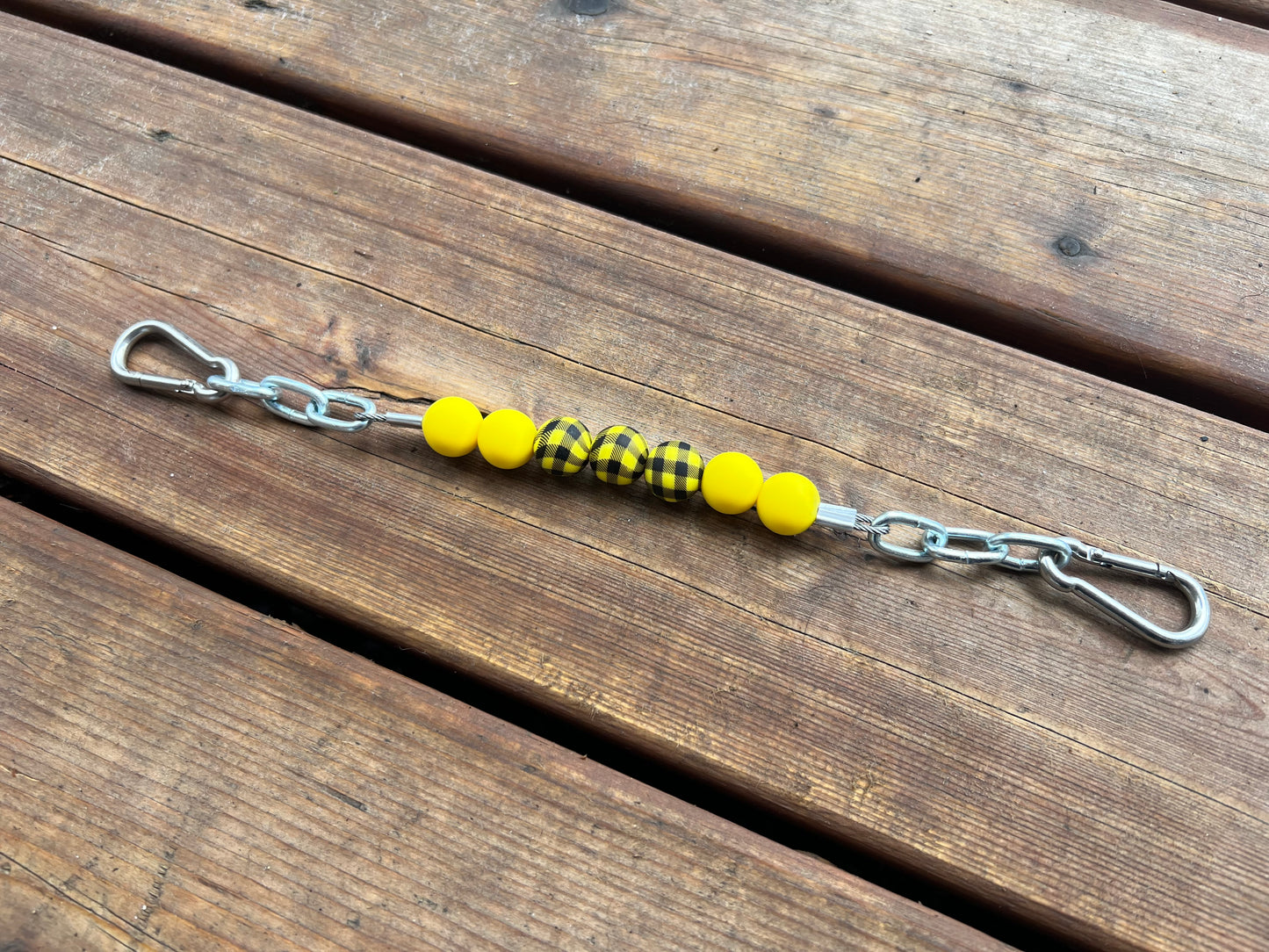 Gourmette en billes de silicone avec chaîne 