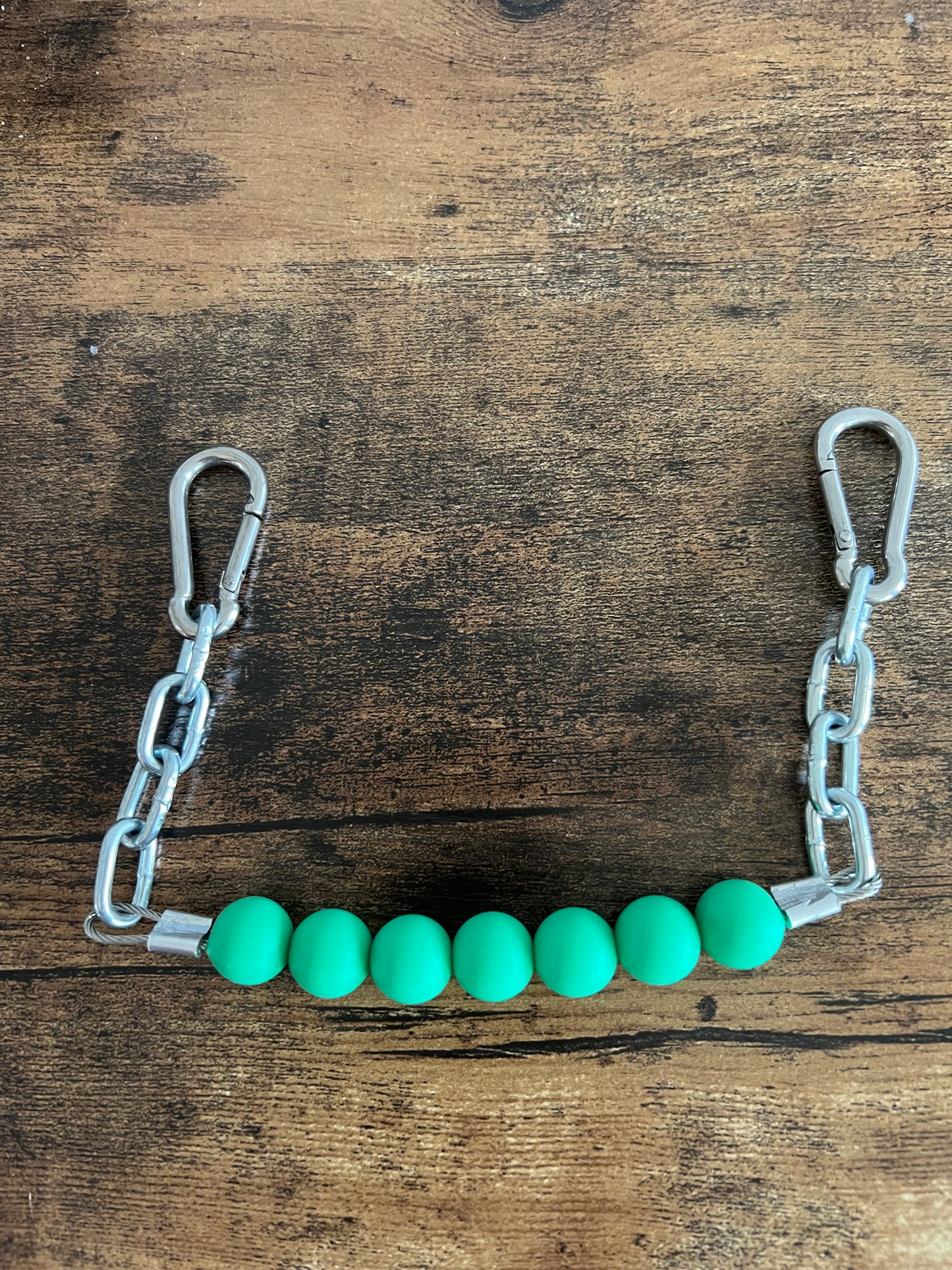 Beaded Silicone Curb Strap with Chain