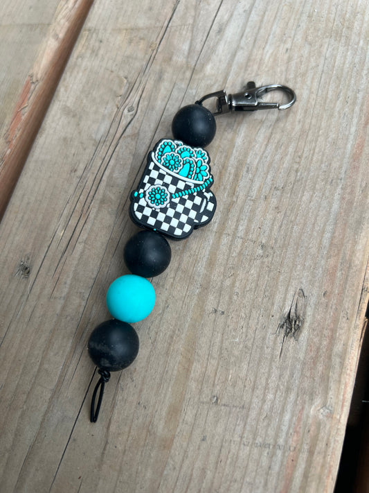 Porte-clés en billes de silicone