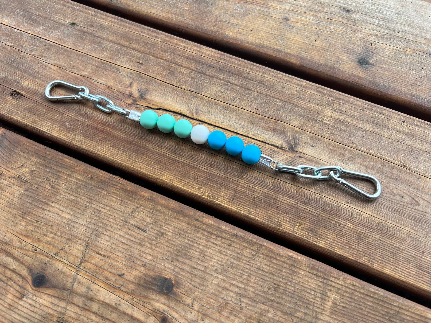 Gourmette en billes de silicone avec chaîne 