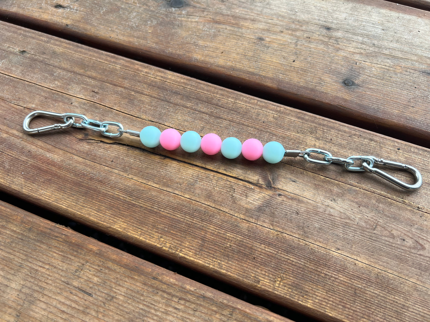 Gourmette en billes de silicone avec chaîne 