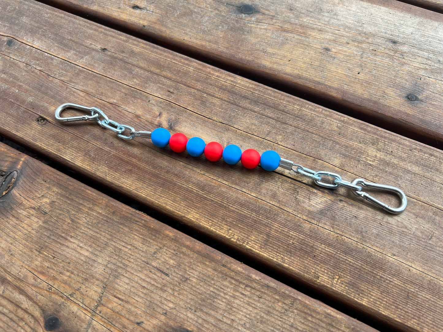 Gourmette en billes de silicone avec chaîne 