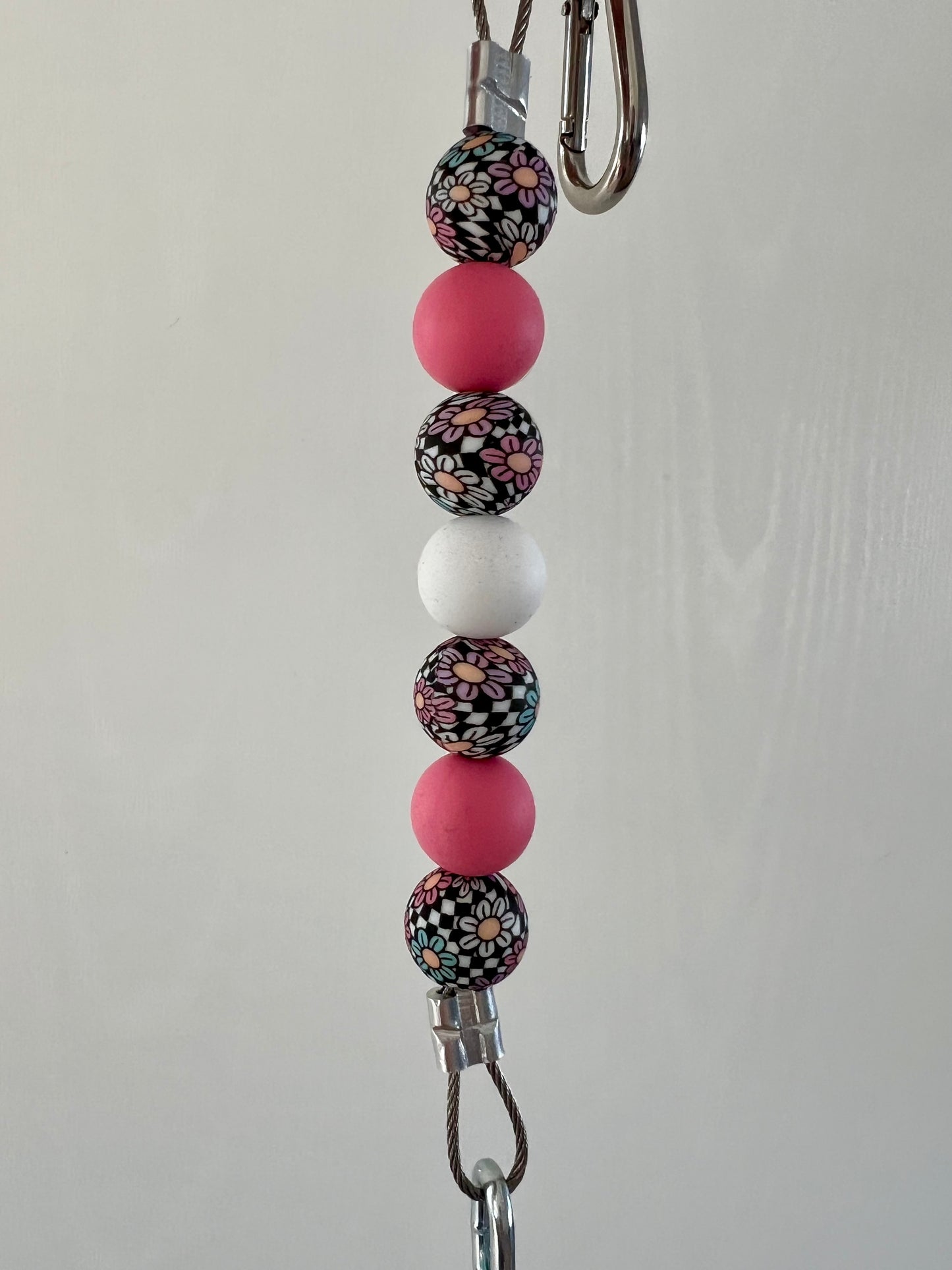 Beaded Silicone Curb Strap with Chain