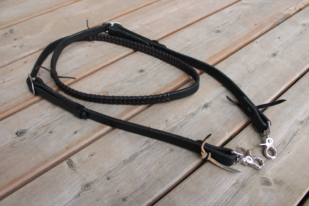 Laced Leather Barrel Reins