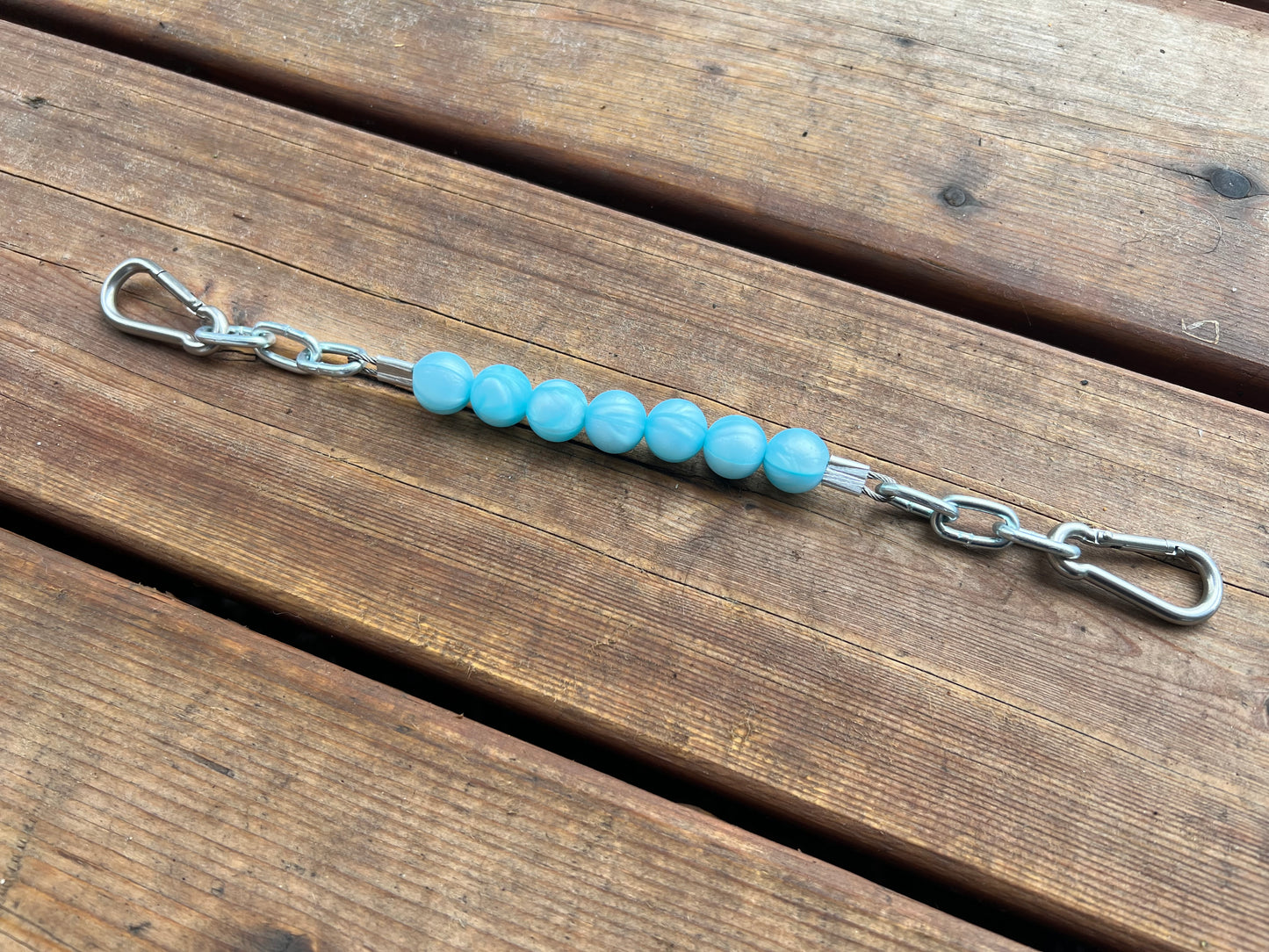 Gourmette en billes de silicone avec chaîne 