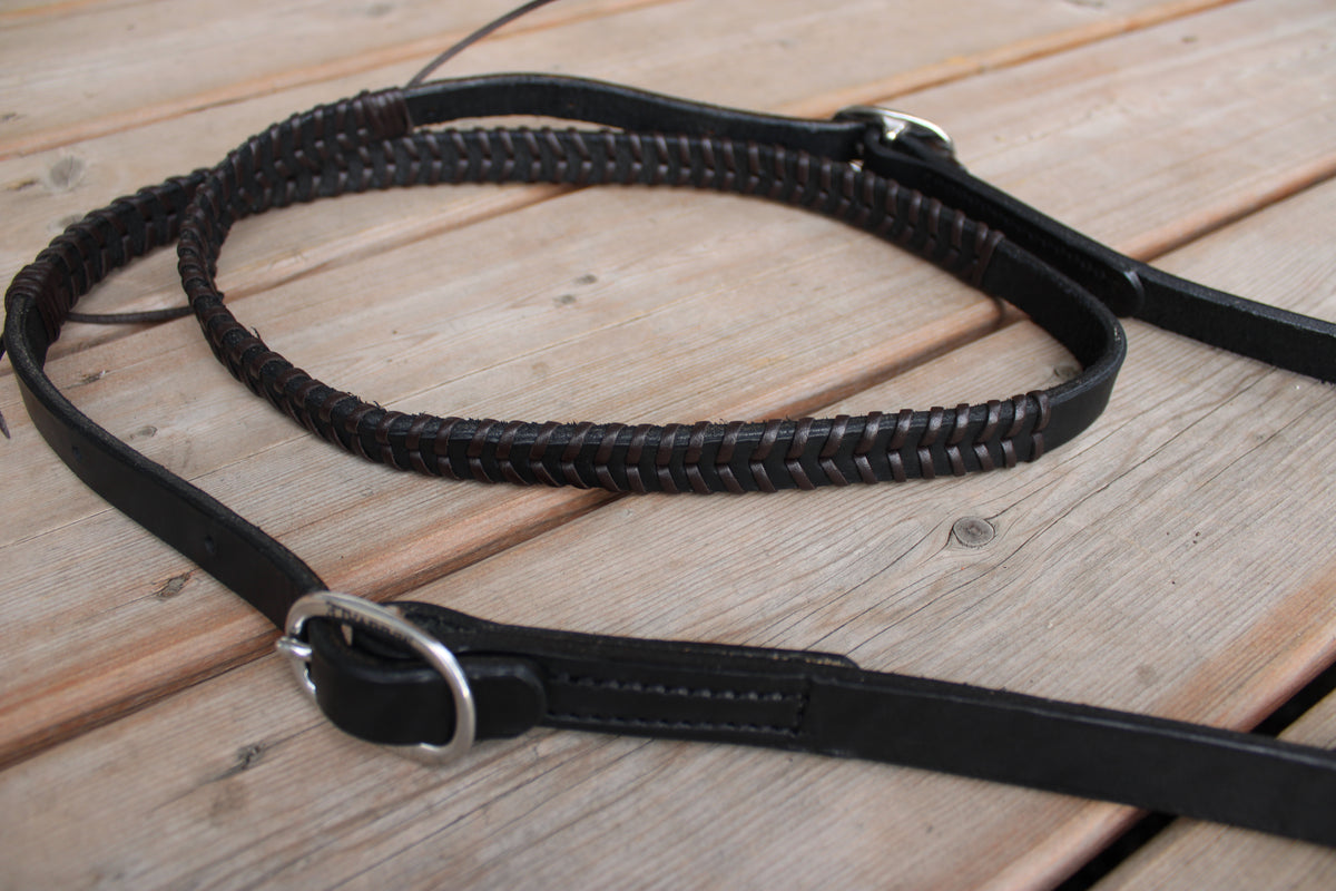 Laced Leather Barrel Reins
