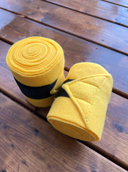 Set of 2 Horse Polo Wraps - Yellow Mustard