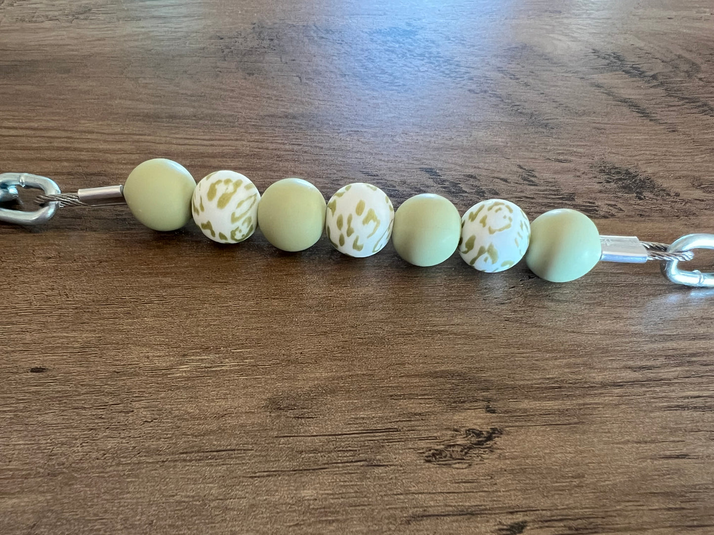 Beaded Silicone Curb Strap with Chain