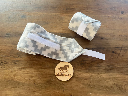 Lot de 2 polos pour chevaux - Aztèque gris et blanc