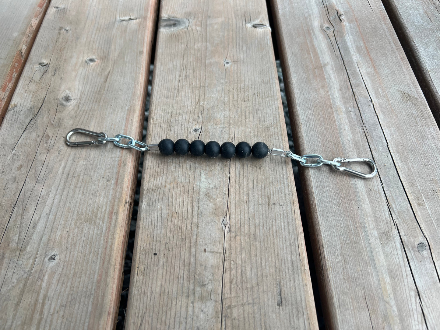 Gourmette en billes de silicone avec chaîne 