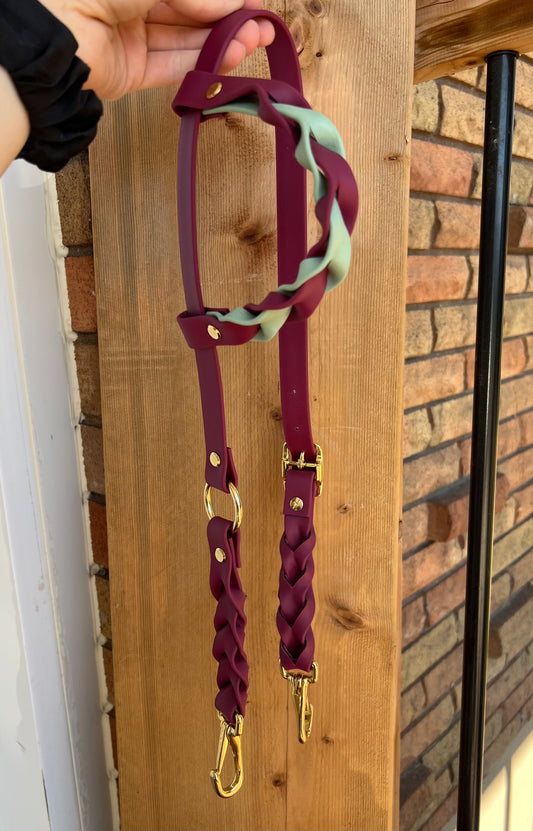 One-Ear Braided BioThane Headstall- Cob to Full Size – IN STOCK