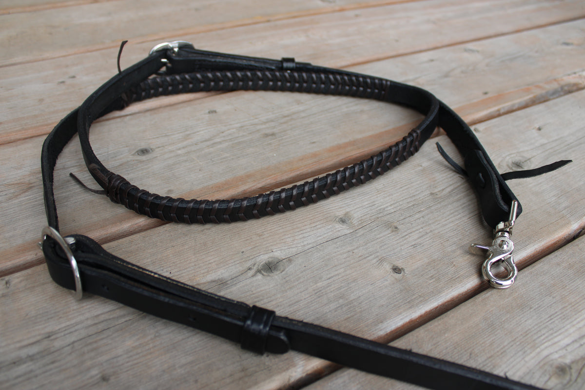 Laced Leather Barrel Reins