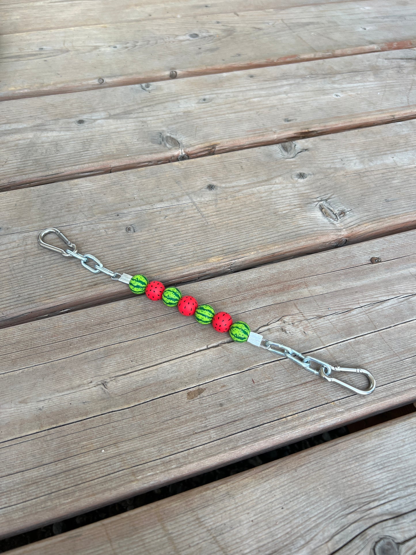Beaded Silicone Curb Strap with Chain