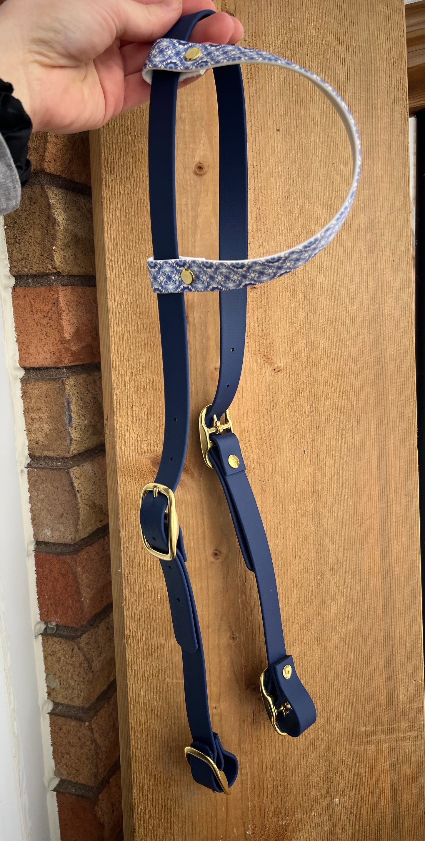 One-Ear Printed BioThane Headstall – Cob to Full Size - IN STOCK