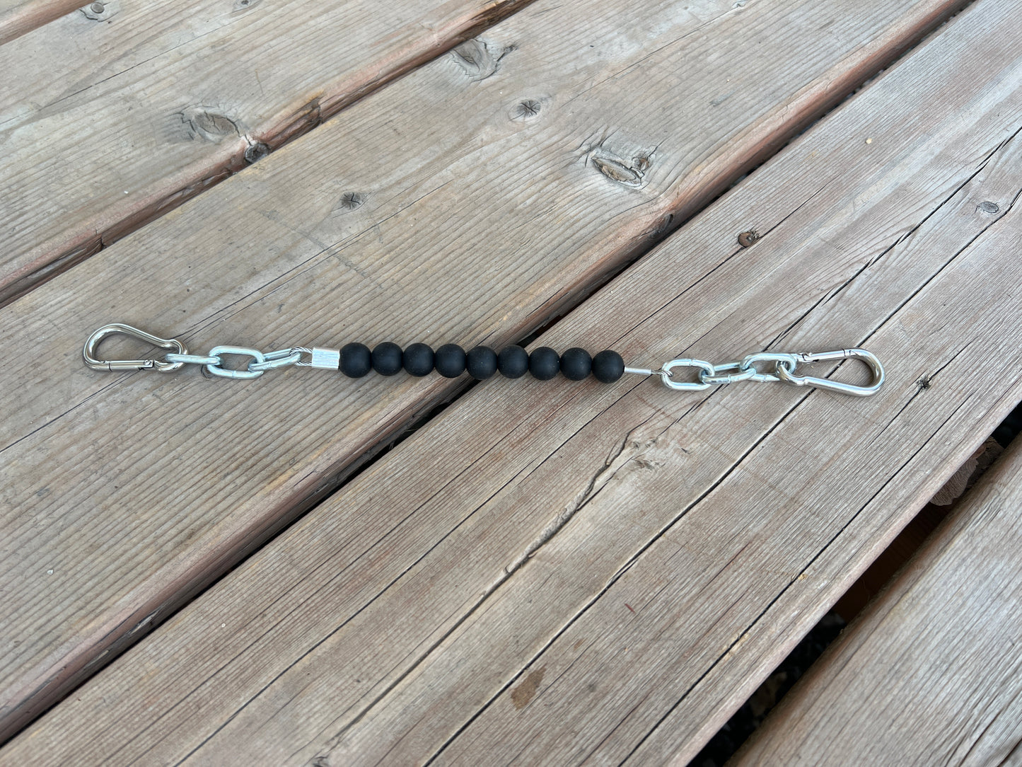 Beaded Silicone Curb Strap with Chain