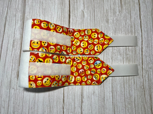 Set of 2 Horse Polo Wraps - White with Emojis