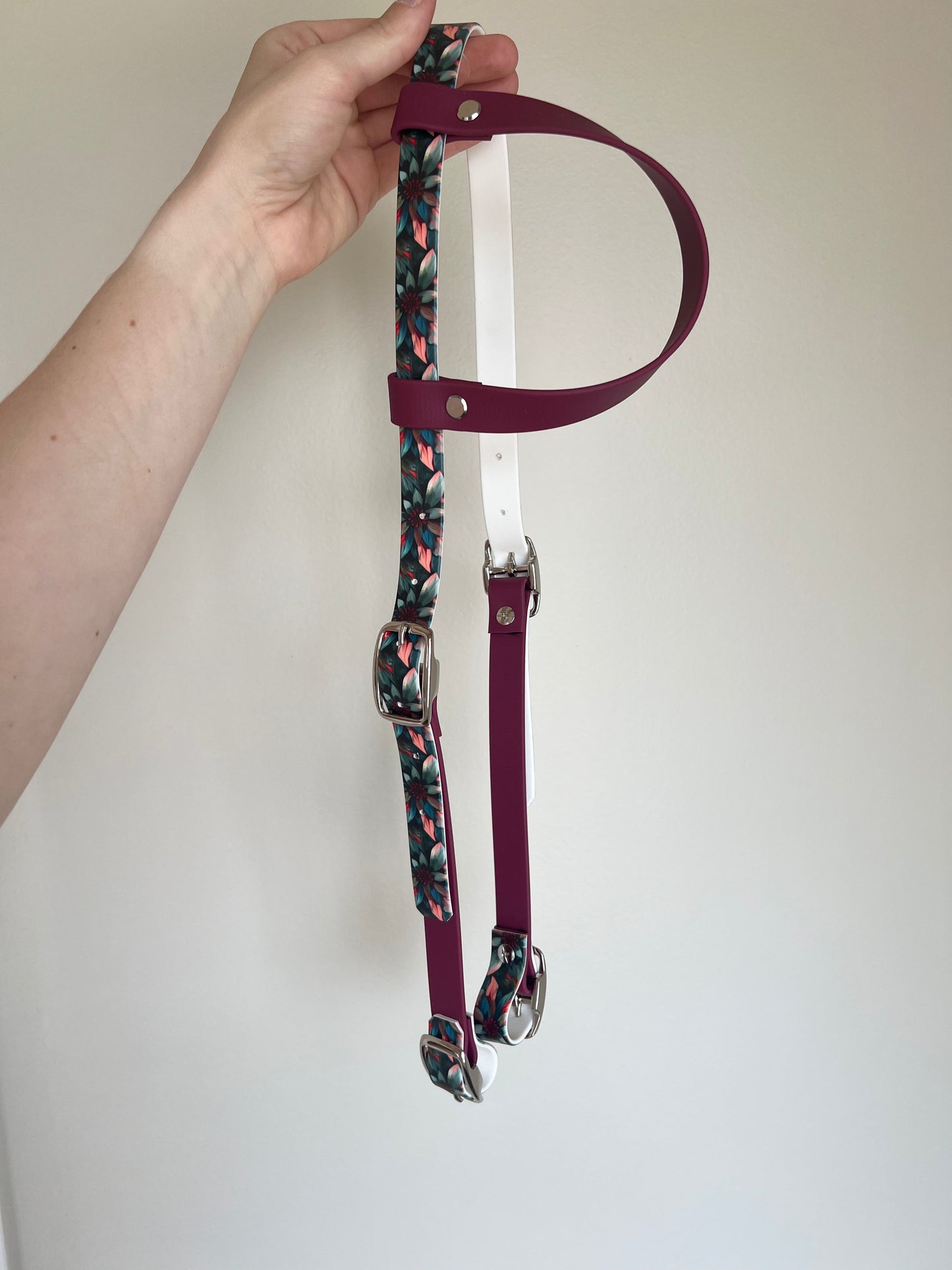 One-Ear Printed Biothane Headstall – Cob to Full Size - IN STOCK