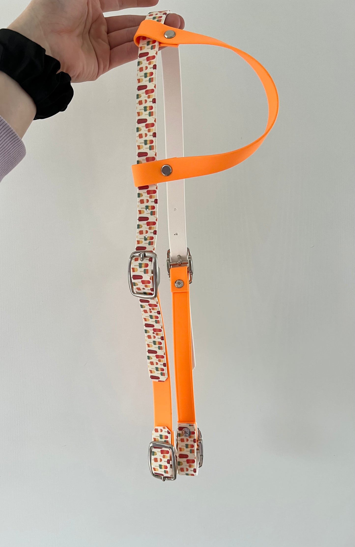 One-Ear Printed Biothane Headstall – Cob to Full Size - IN STOCK