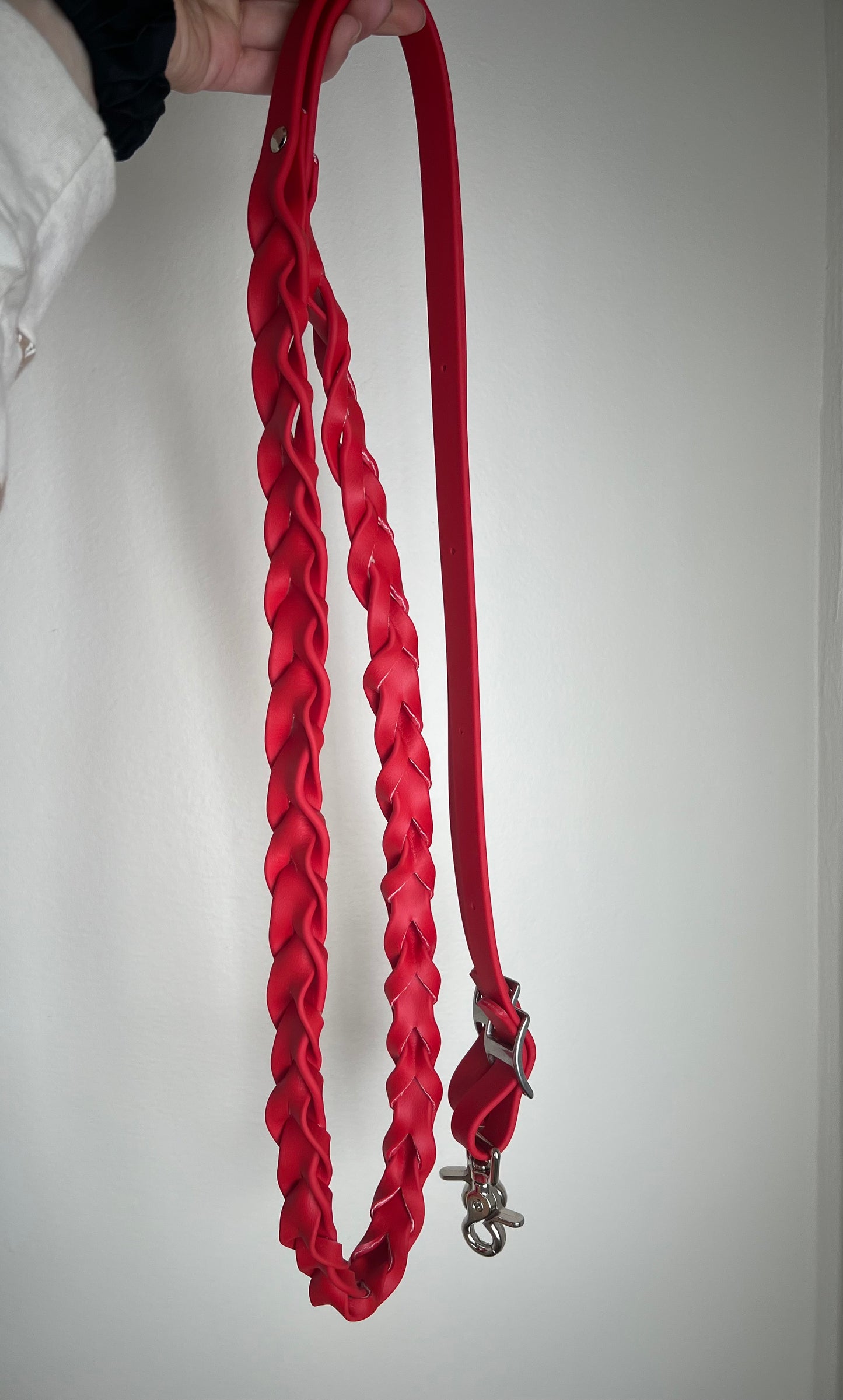 Rêne tressée ajustable en BioThane *Fabriquée sur commande*