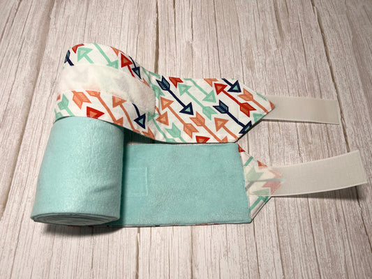 Lot de 2 polos pour chevaux - Aqua avec flèches