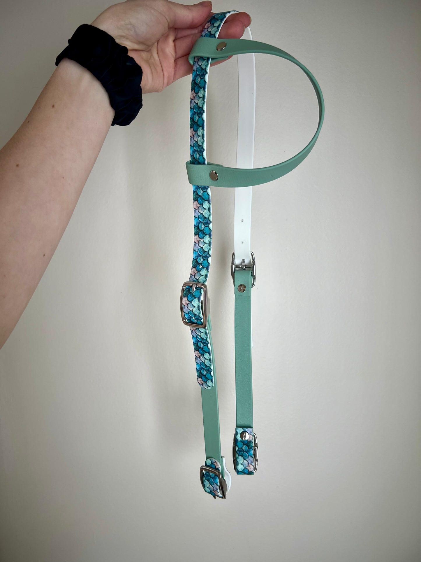 One-Ear Printed Biothane Headstall – Cob to Full Size - IN STOCK