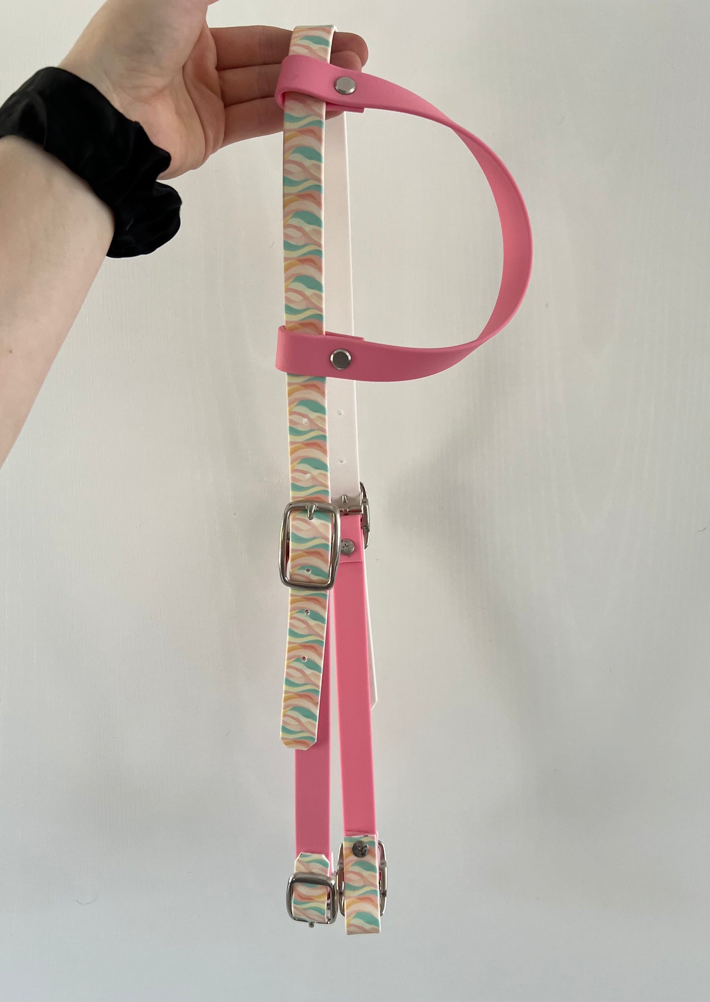 One-Ear Printed Biothane Headstall – Cob to Full Size - IN STOCK