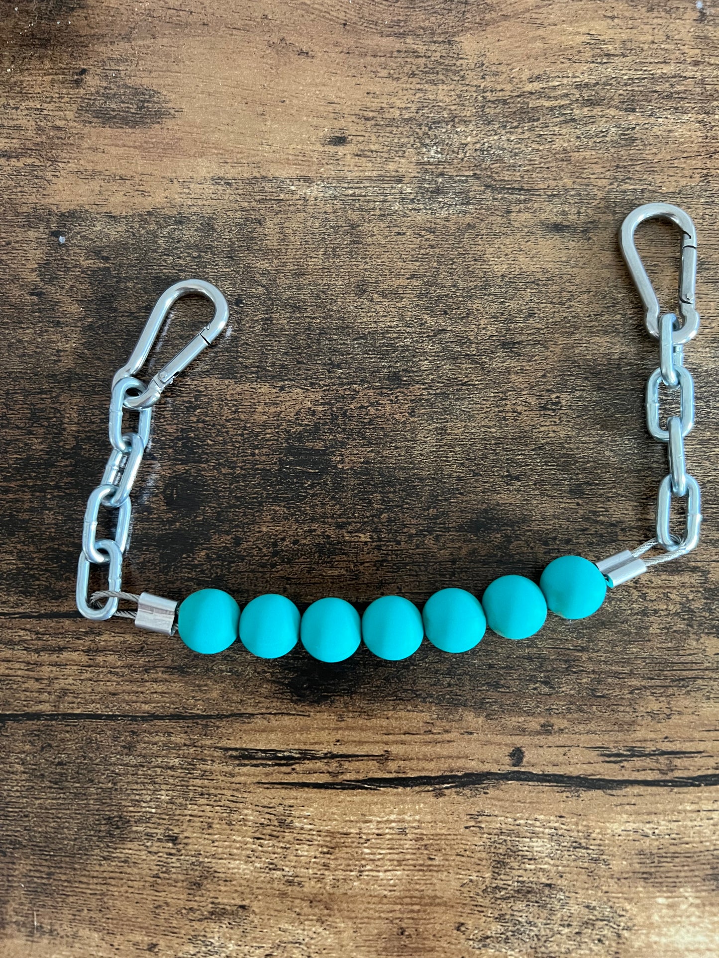 Beaded Silicone Curb Strap with Chain