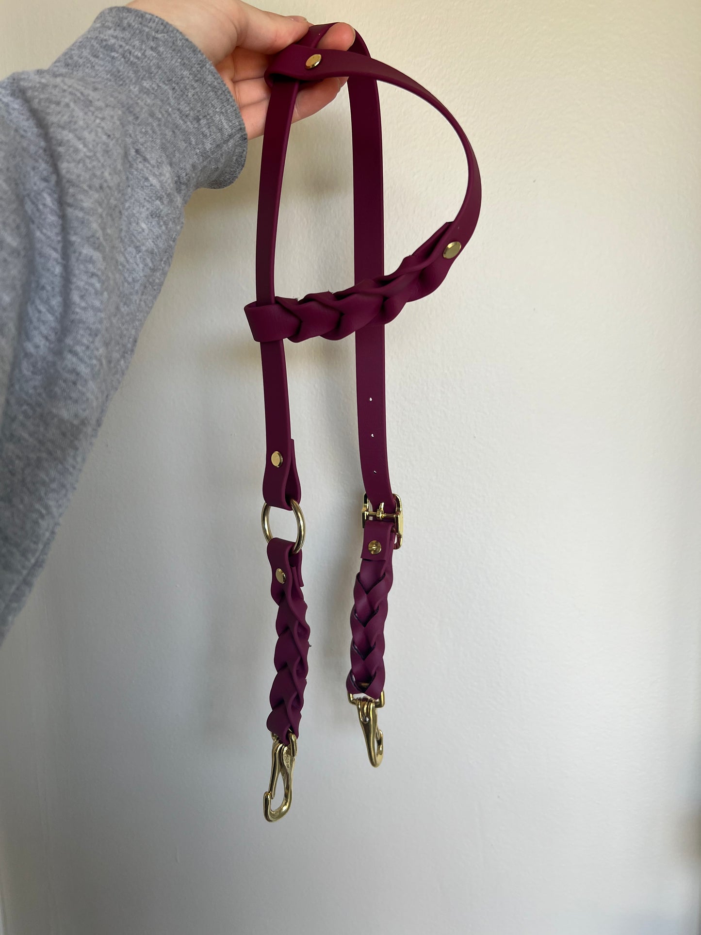 One-Ear Fully Braided BioThane Headstall – Cob to Full Size - IN STOCK