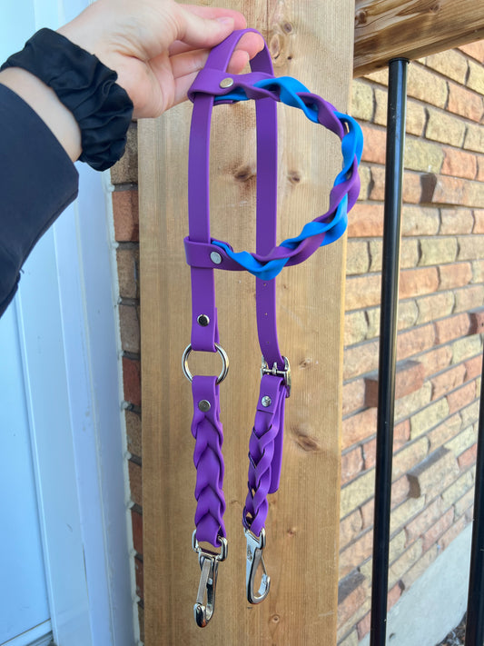 One-Ear Braided BioThane Headstall- Full Size – IN STOCK
