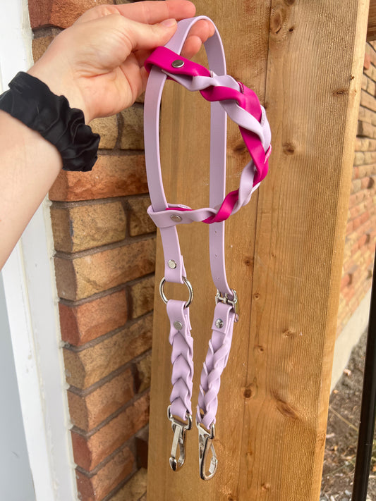 One-Ear Braided BioThane Headstall- Full Size – IN STOCK